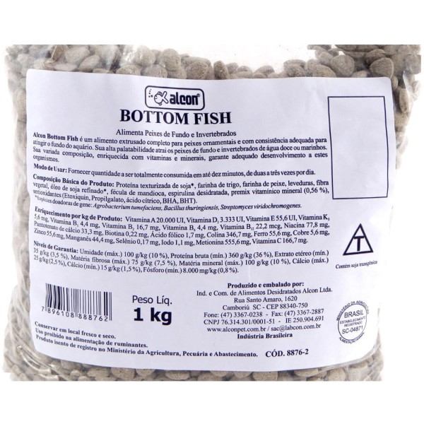 Encontraproduto.com.br - Kit Ração Alcon Bottom Fish 1kg C/ 3 unidades