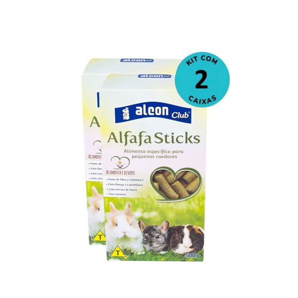 Kit Ração Alcon Club Alfafa Sticks 500g C/ 2 unidades