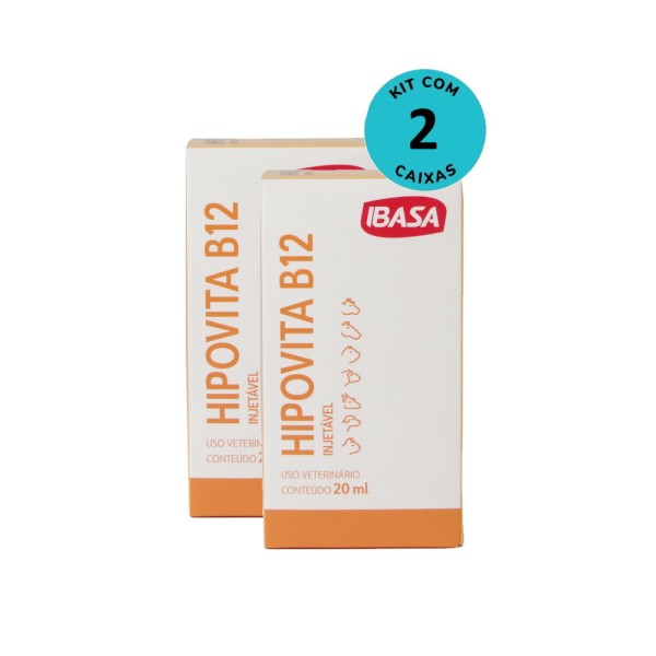Encontraproduto.com.br - Kit Suplemento Hipovita B12 Injetável Ibasa 20ml - com 2 unidades