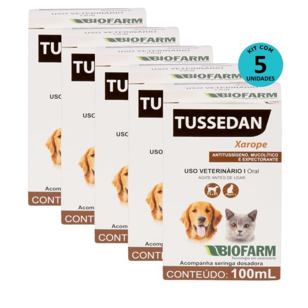 Encontraproduto.com.br - Kit Xarope Tussedan Biofarm 100ml C/ 5 unidades