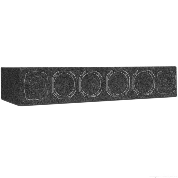 Encontraproduto.com.br - Caixa Corneteira Vazia para Corneta Longa 4 Drivers e 2 Tweeters Carpete Cinza