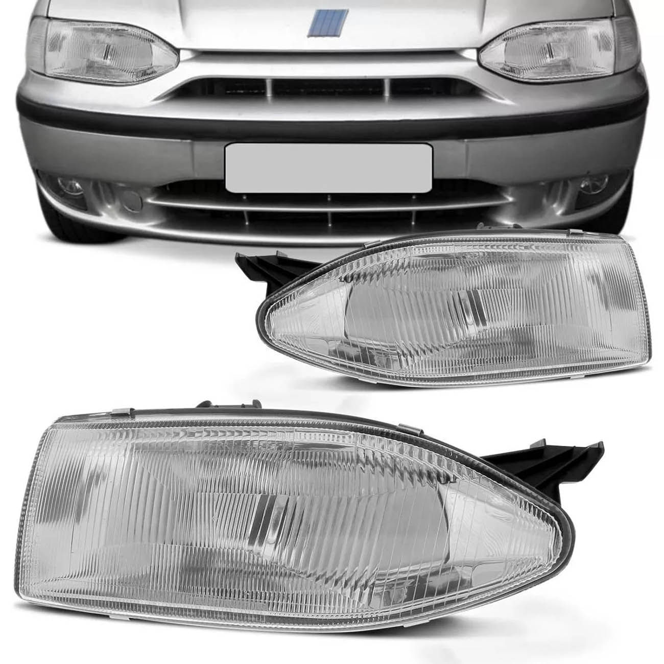 Farol Palio Siena Strada G1 1996 a 2000 Palio Young 2001 2002 Foco Simples Máscara Cromada