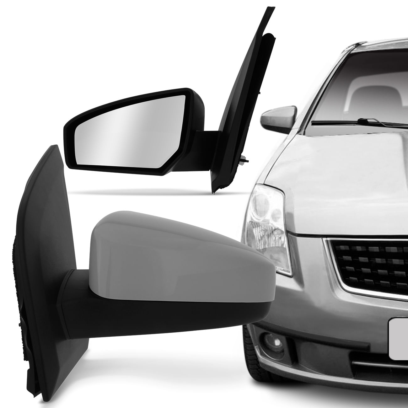Retrovisor Elétrico Nissan Sentra 2007 2008 2009 Preto com Primer
