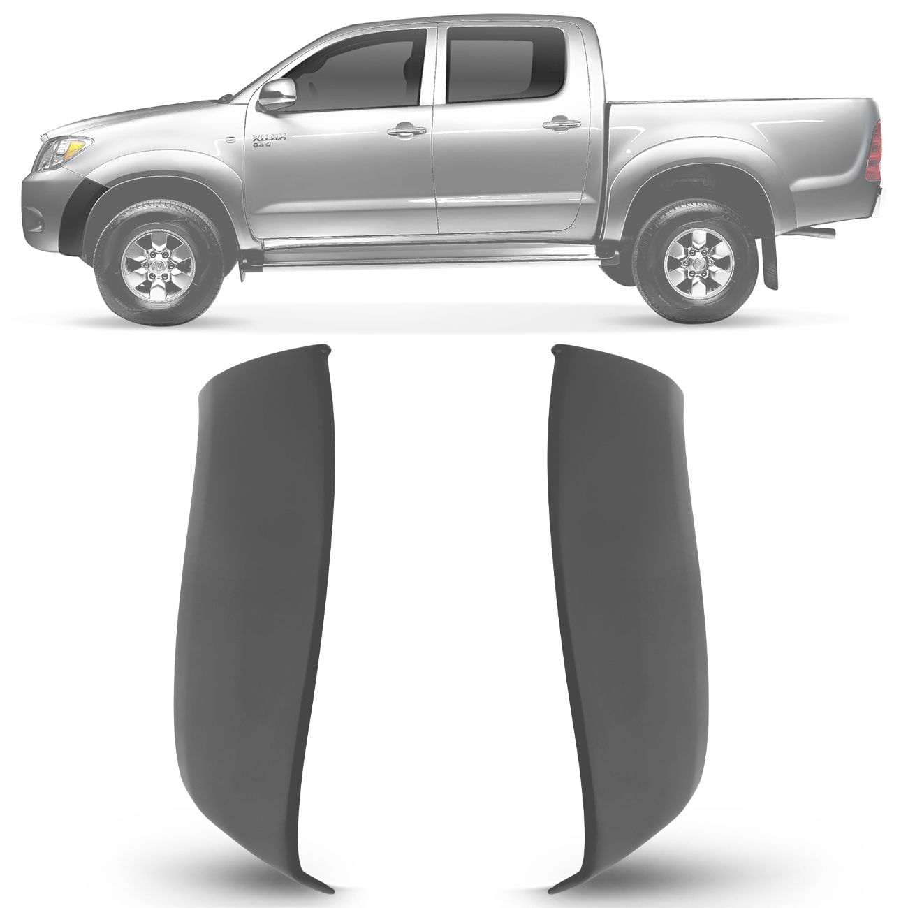 Ponteira Alargador Para-Lamas Polaina Hilux 2005 2006 2007 2008 2009 2010 2011