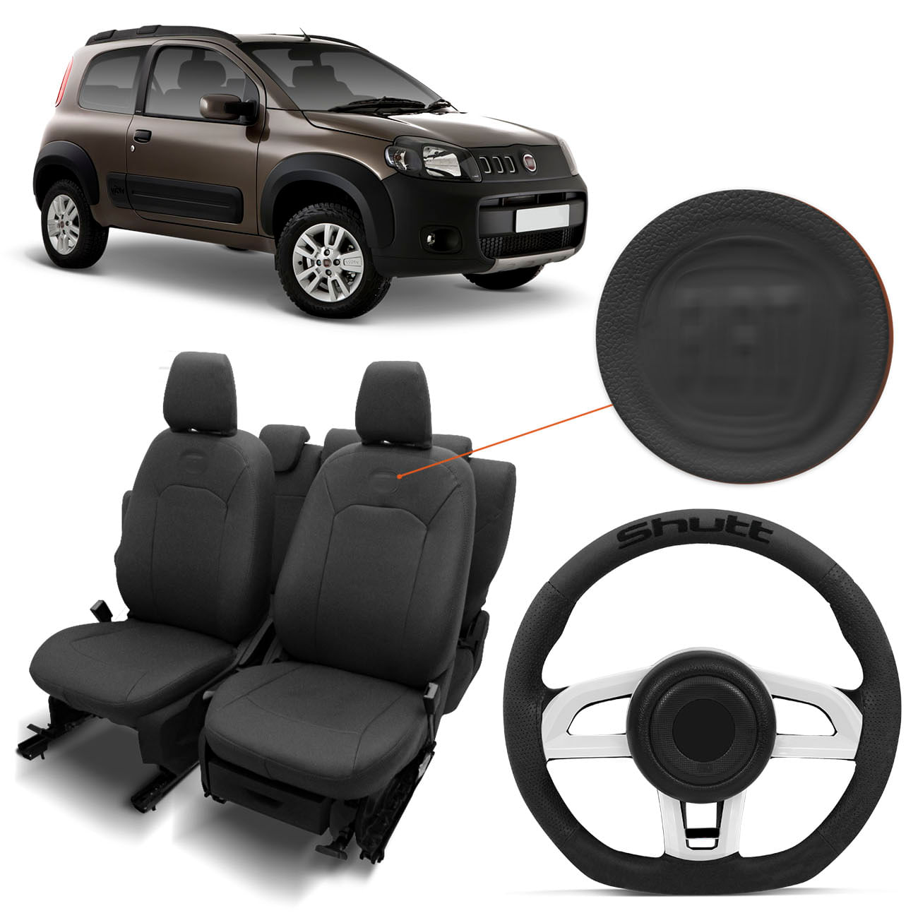 Encontraproduto.com.br - Capa De Banco Couro Ecológico Uno Way Sporting Attractive 13 14 Grafite + Capa Volante Shutt