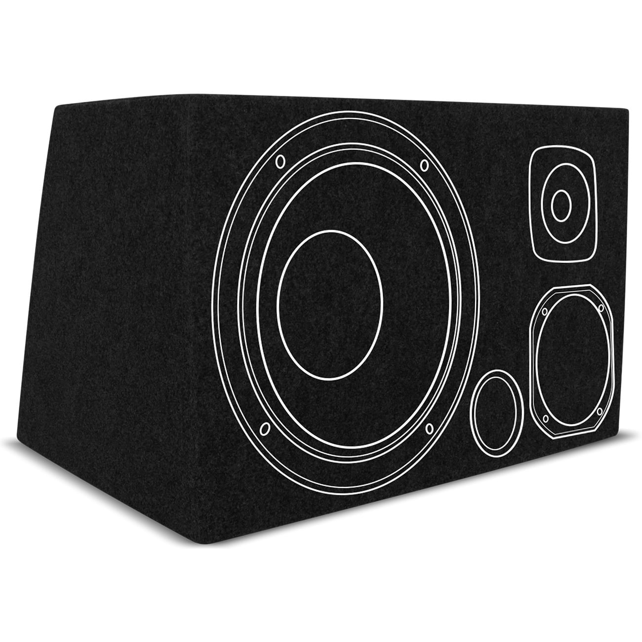 Caixa de Som Trio Dutada para 1 Alto Falante 12 Polegadas 45 Litros Preto MDF