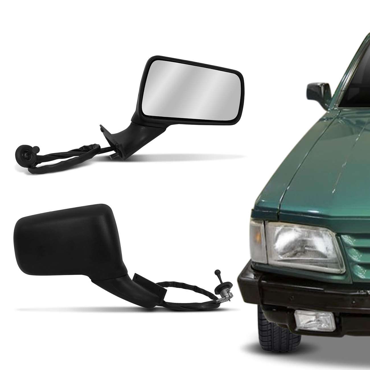 Encontraproduto.com.br - Retrovisor Del Rey Belina Scala 1985 a 1992 Pampa 1992 a 1997 Preto com Controle