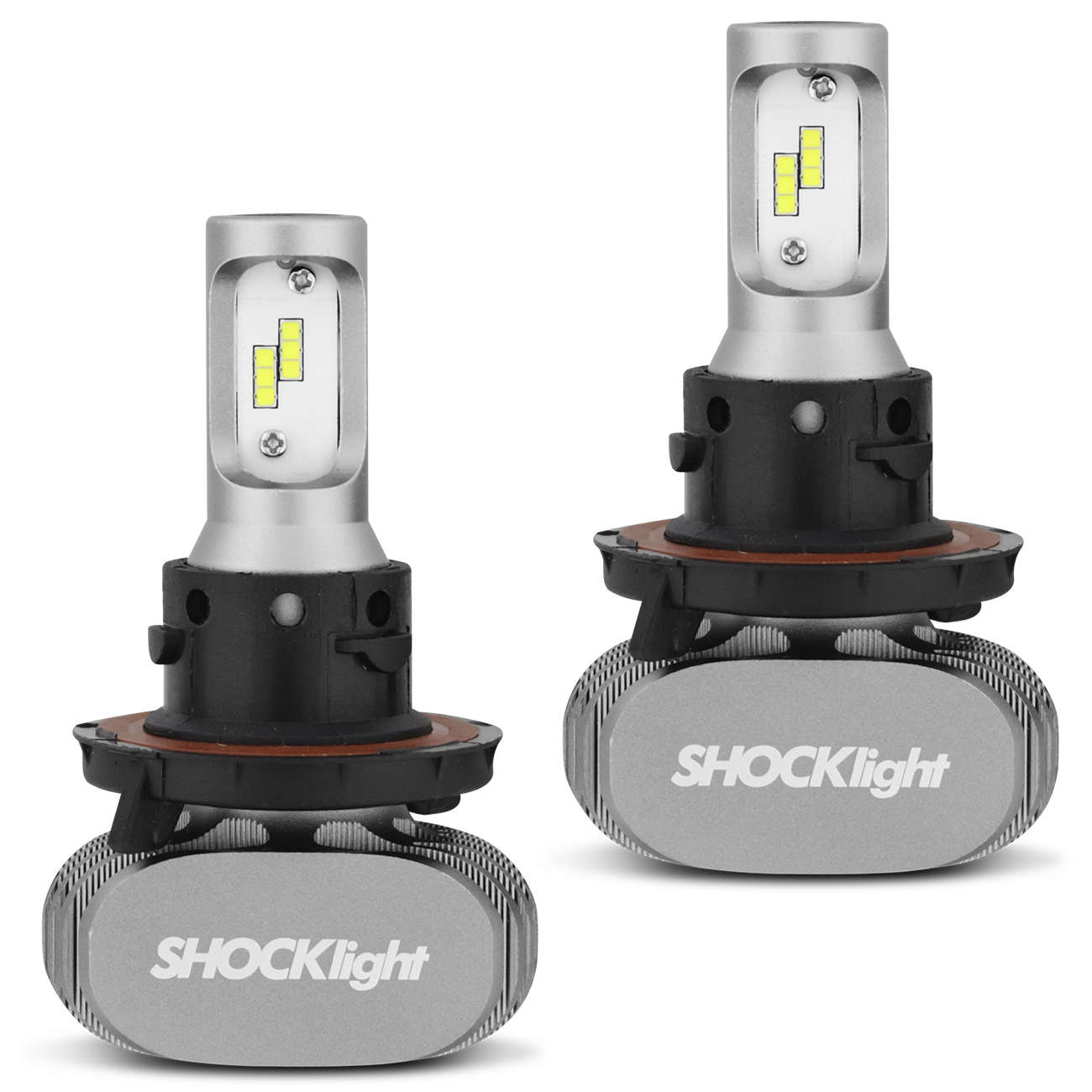 Encontraproduto.com.br - Par Lâmpadas Ultra LED H13 6000K 10000LM Shocklight Titanium com Reator Efeito Xênon Farol Carro
