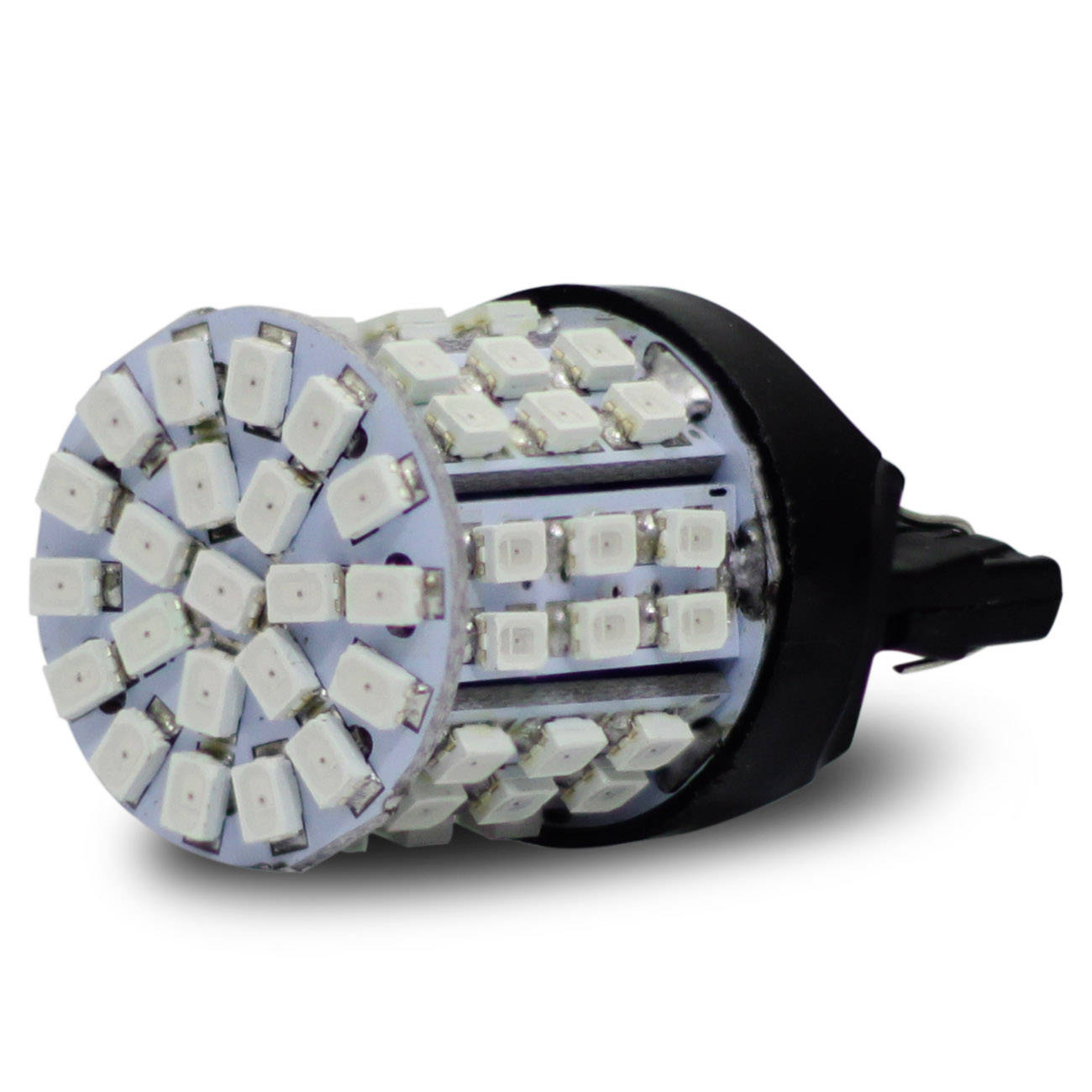 Lâmpada LED T20 2 Polos 64 LEDs 4W 12V Luz Vermelha Aplicação Direção Ré e Freio