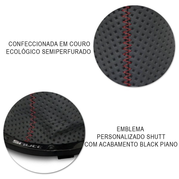 Encontraproduto.com.br - Coifa Câmbio Gol G3 01 a 05 Grafite Costura Vermelha Com Base Black Piano Esportiva Tuning Shutt