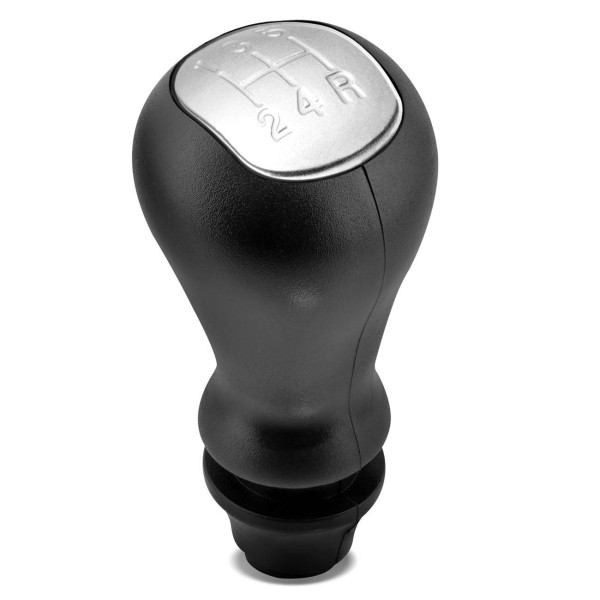 Bola Cambio Manopla Peugeot 206 98 a 10 206 SW 05 a 08 Preto com Lente Prata Indicador Marcha Baixo