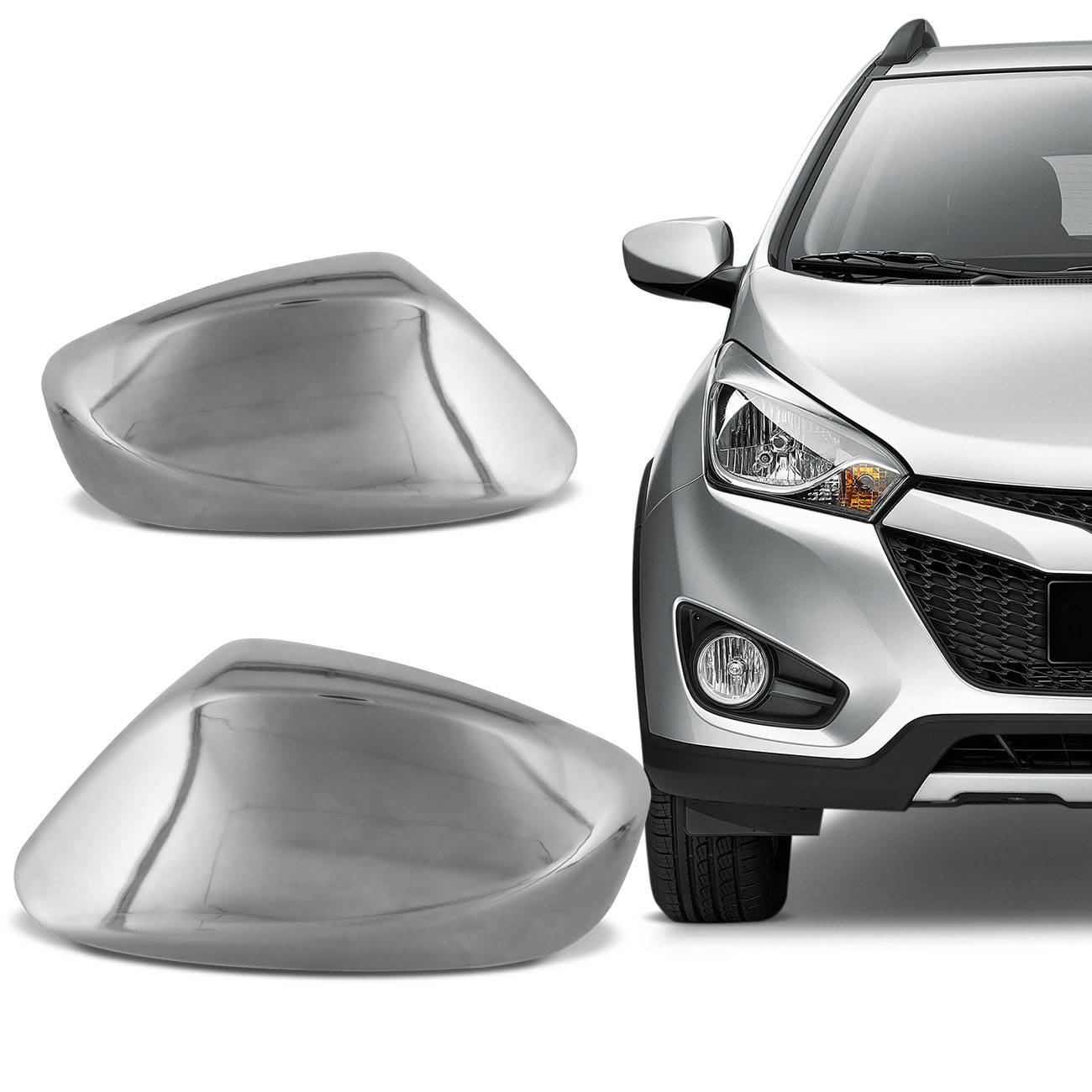 Capa Retrovisor HB20 HB20S HB20X 2012 2013 2014 2015 2016 2017 2018 Cromado