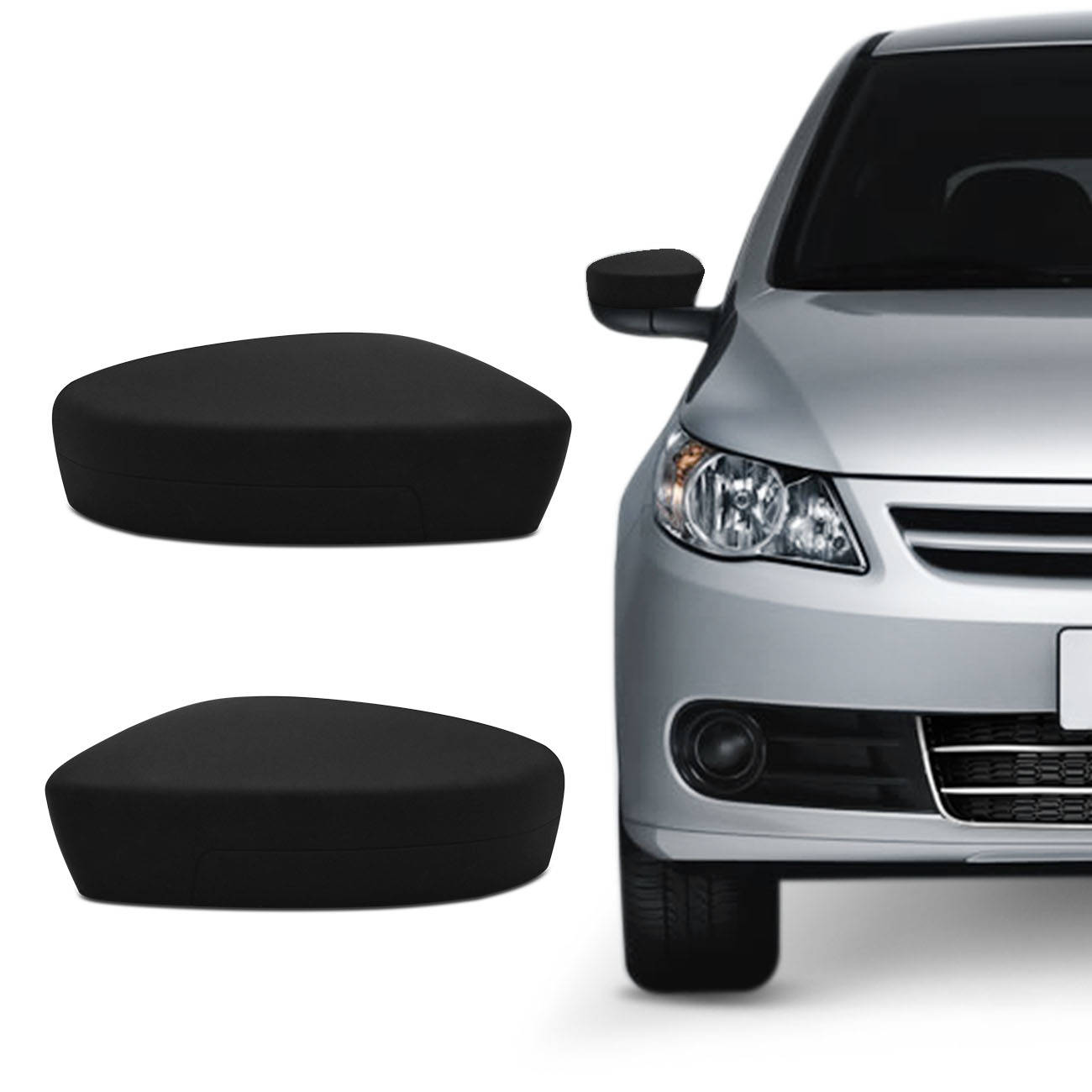 Aplique Capa Retrovisor Gol Voyage Saveiro G5 2009 a 2013 Preto  Acabamento e Encaixe Perfeitos