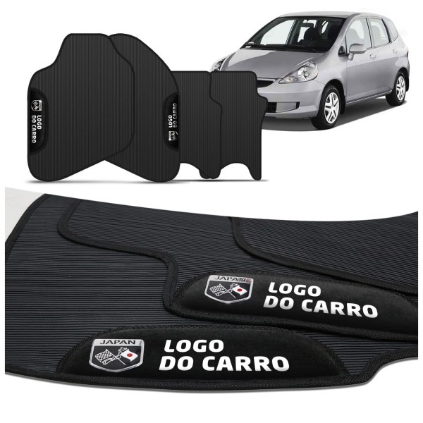 Jogo de Tapetes PVC Compatível Fit 2003 a 2008 Com Logo Bordado Concept 3D 4 Peças