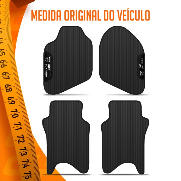 Encontraproduto.com.br - Jogo de Tapetes PVC Compatível Fit 2003 a 2008 Com Logo Bordado Concept 3D 4 Peças