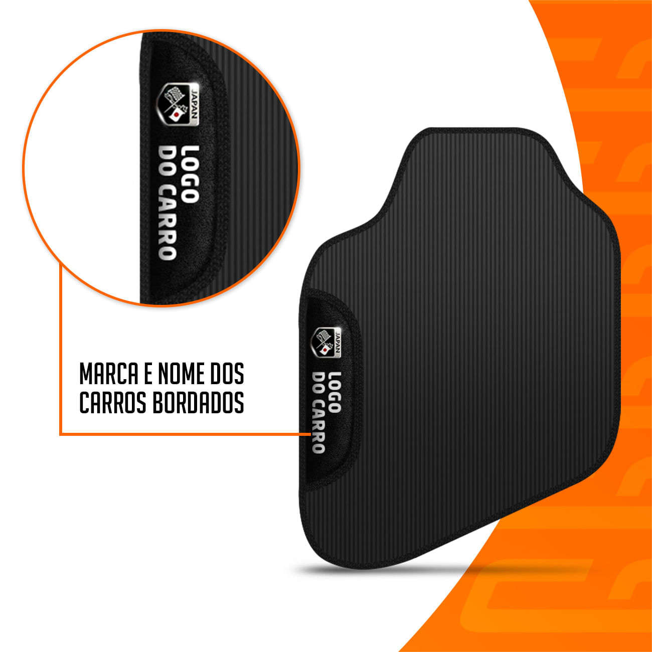 Encontraproduto.com.br - Jogo de Tapetes PVC Compatível Fit 2003 a 2008 Com Logo Bordado Concept 3D 4 Peças