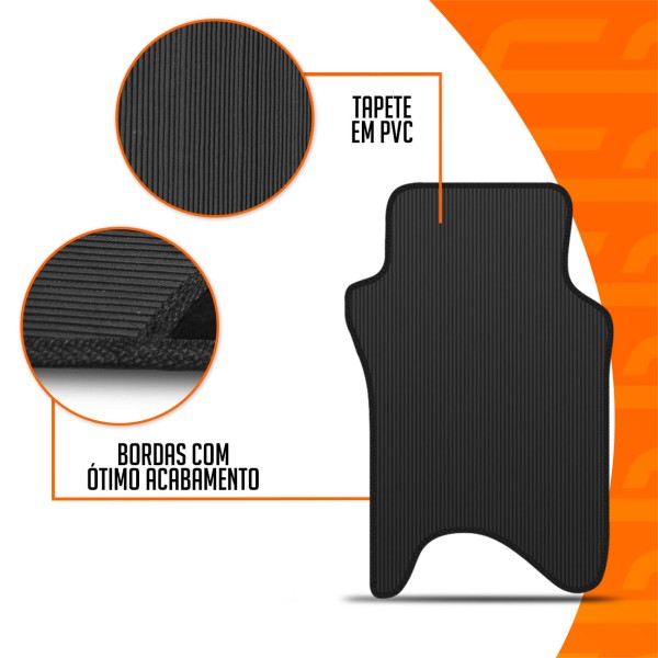 Encontraproduto.com.br - Jogo de Tapetes PVC Compatível Fit 2003 a 2008 Com Logo Bordado Concept 3D 4 Peças
