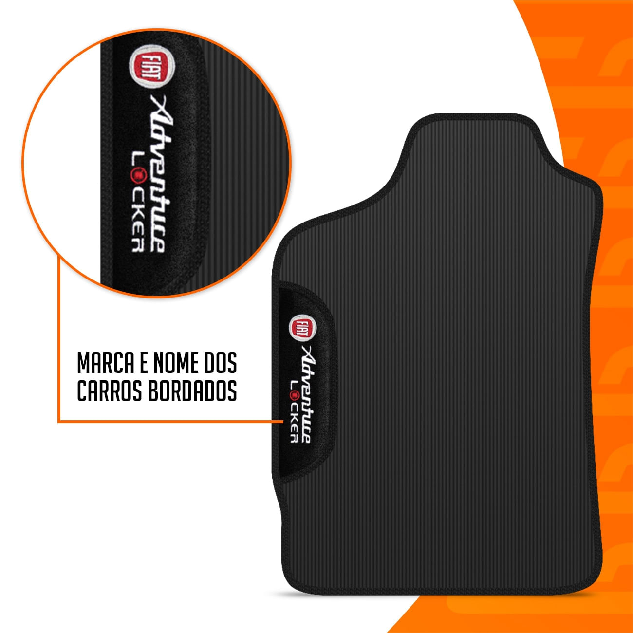 Encontraproduto.com.br - Jogo de Tapete PVC Strada CD 2013 a 2021 Preto Com Logo Bordado Concept 3D 4 Peças