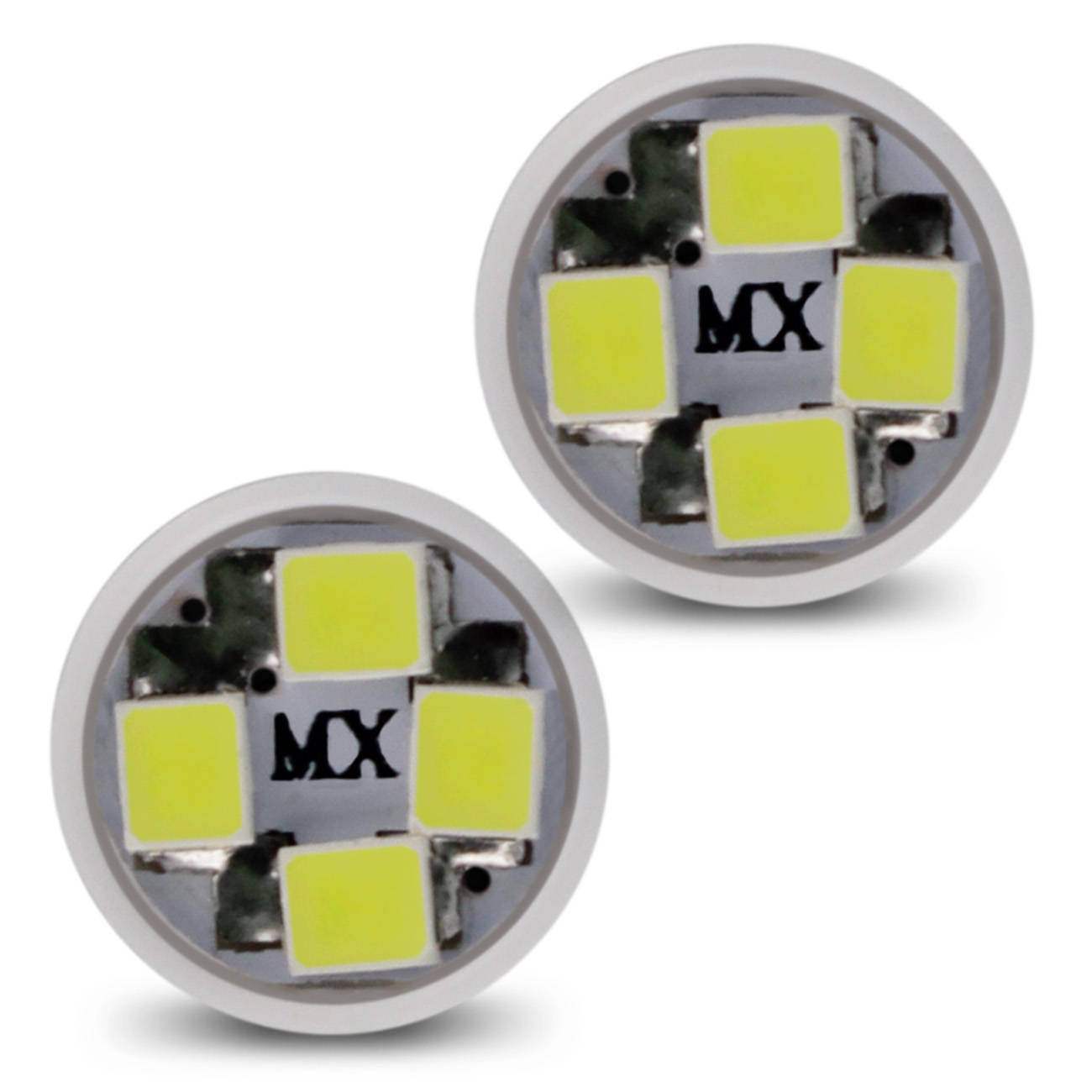 Encontraproduto.com.br - Par Lâmpadas LED T10 W5W Pingo 4 LEDs 2W 24V Luz Branca Aplicação Farol Meia Luz Caminhão