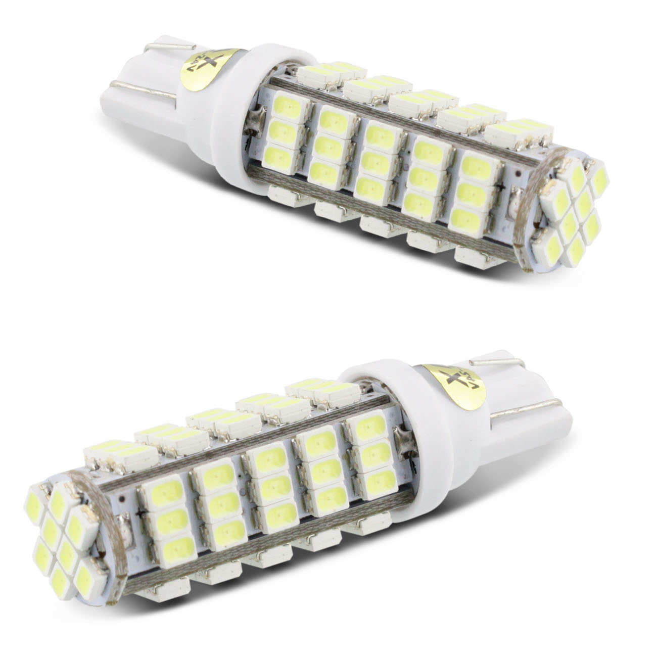 Par Lâmpadas LED T10 W5W Pingo 8SMD1206 68 LEDs 24V 7W Luz Branca Aplicação Farol Meia Luz Caminhão