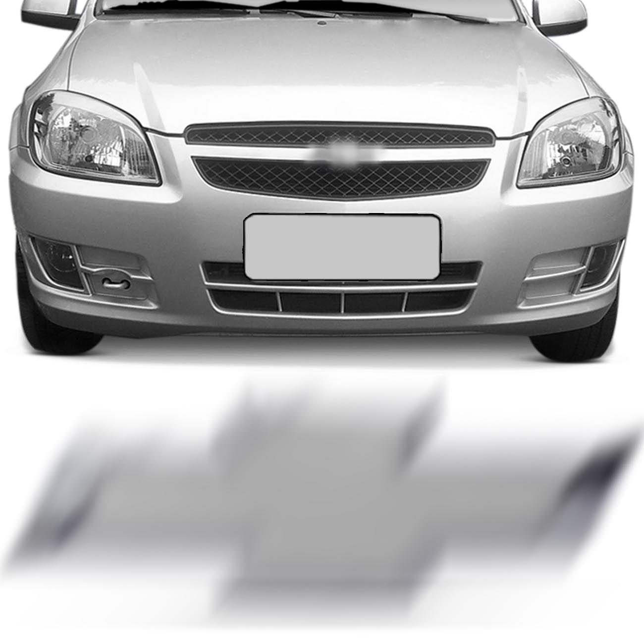 Emblema Grade Dianteira Chevrolet Prisma Celta 2012 Cristal Borda Cromada Fixação Dupla Face