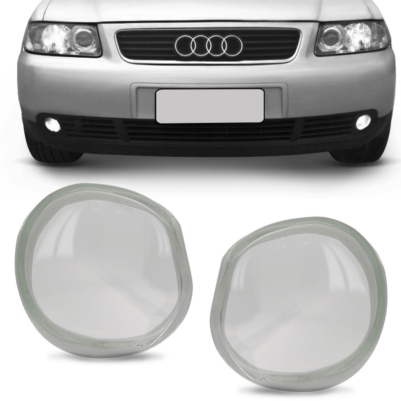 Par Lente Farol Milha Audi A3 1997 1998 1999 2000 2001 2002 2003 2004 2005 2006 Transparente