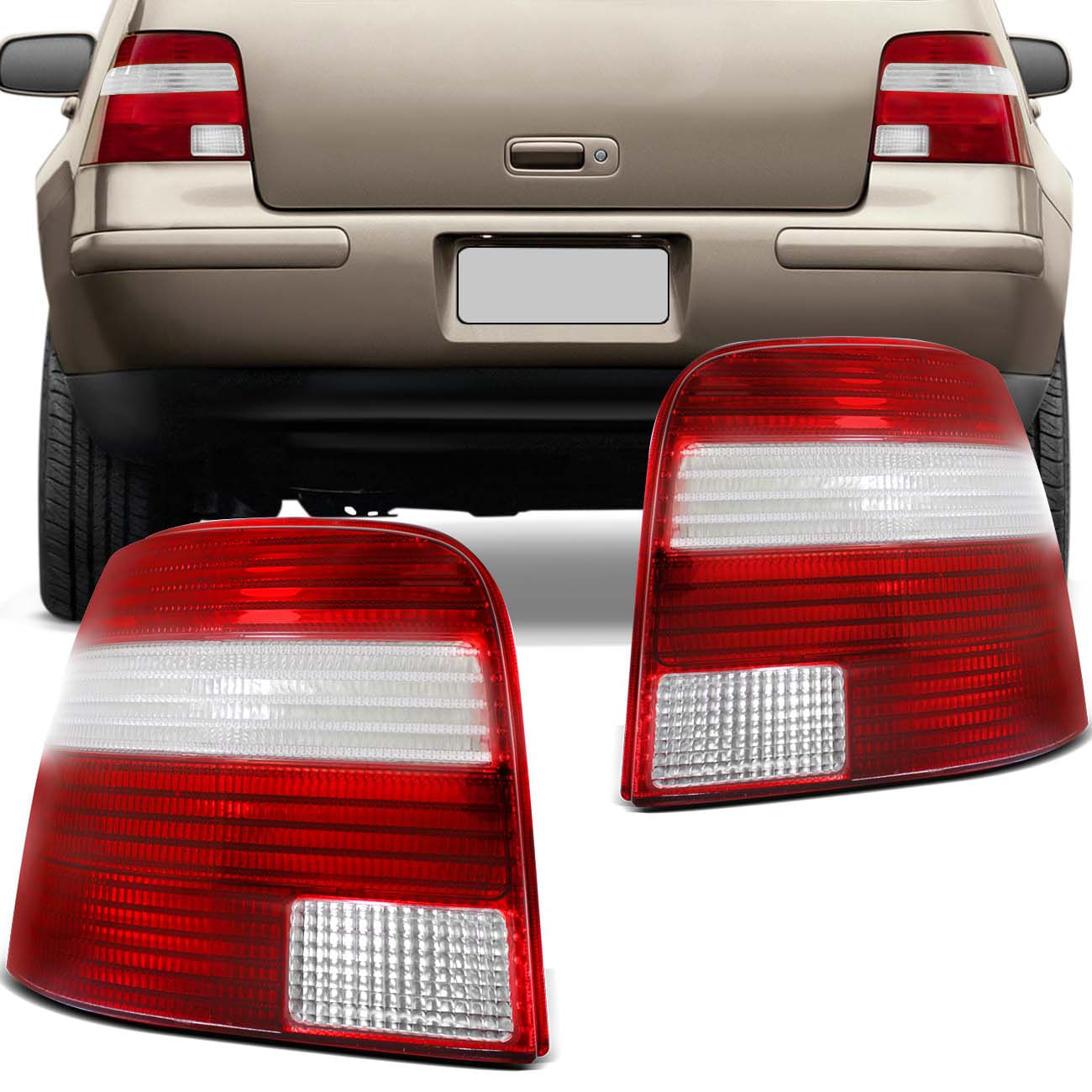Encontraproduto.com.br - Par Lanterna Traseira Golf 1998 1999 2000 2001 2002 2003 2004 2005 2006 Sapão