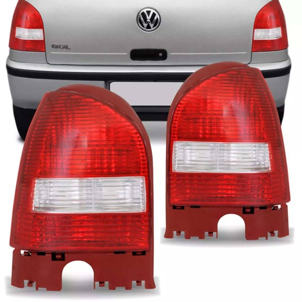 Encontraproduto.com.br - Par Lanterna Traseira Gol G3 2000 2001 2002 2003 2004 2005 Bicolor Ré Cristal