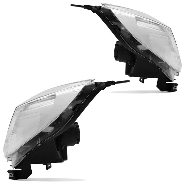 Encontraproduto.com.br - Par Farol S10 2012 2013 2014 2015 2016 Máscara Cromada Foco Duplo Pisca Embutido