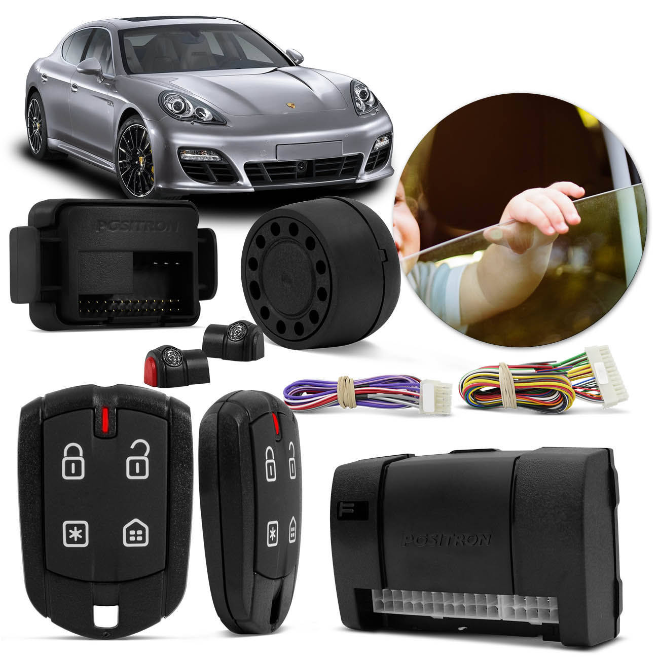 Encontraproduto.com.br - Kit Alarme Pósitron Cyber EX360 + Módulo Vidro Elétrico Pósitron 480AE 4 Portas Antiesmagamento