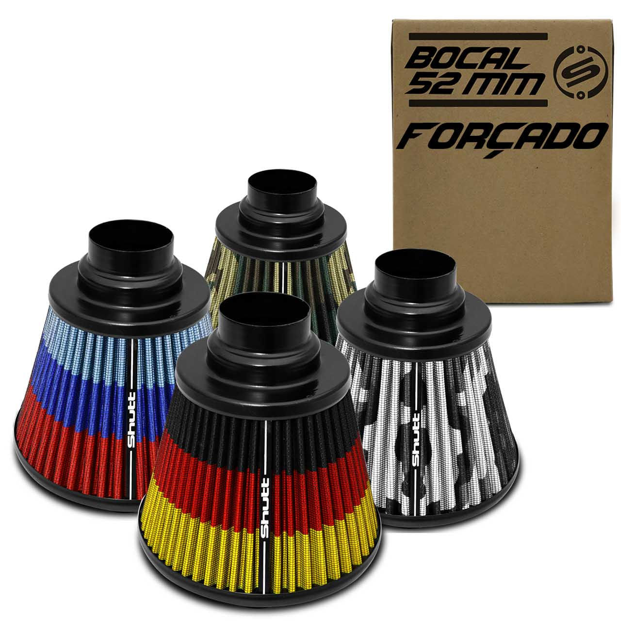 Filtro Fluxo Forçado Shutt 52Mm Germany Tampa Base Preta