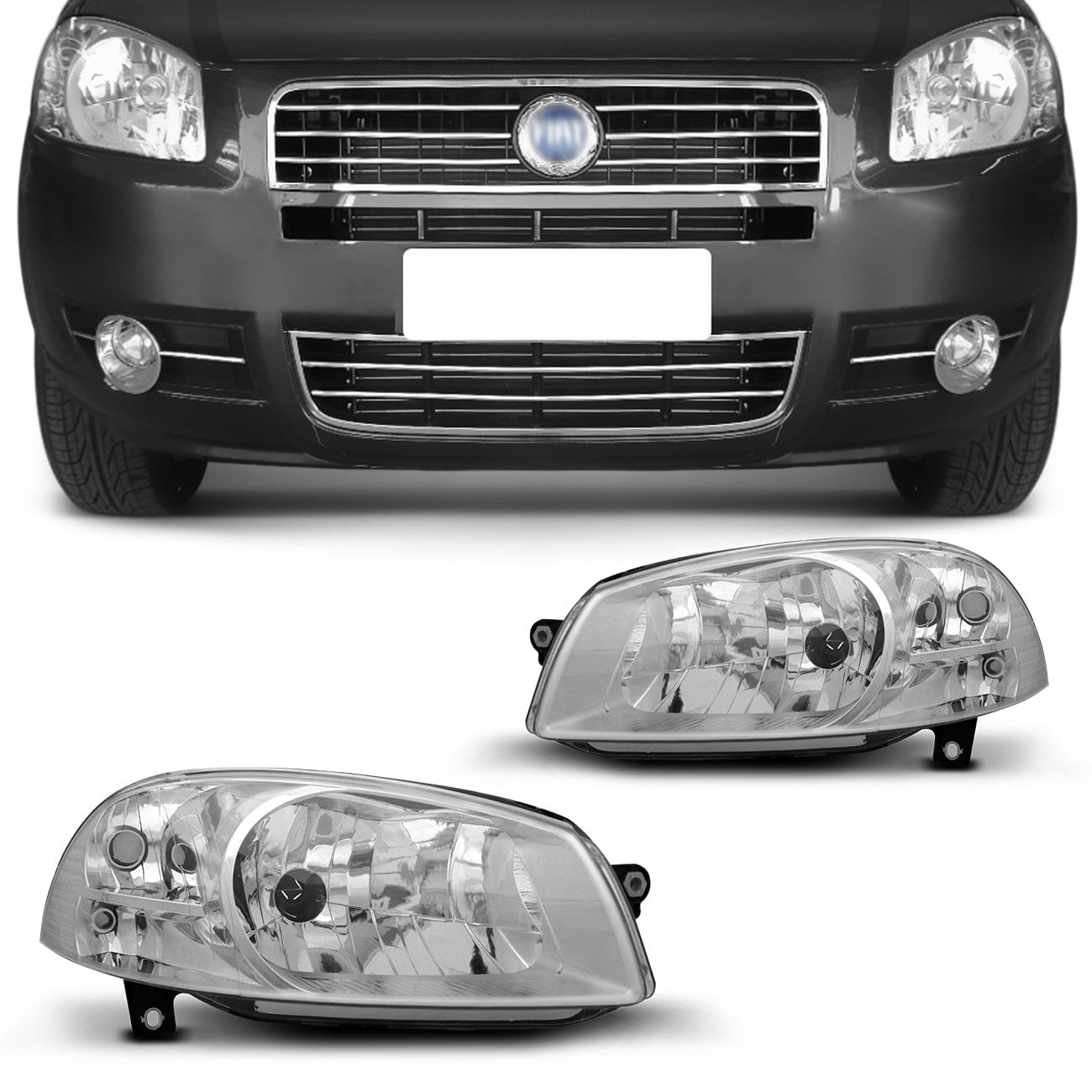 Farol Palio G4 08 09 Siena G4 10 11 Strada Working 10 11 12 13 14 15 16 17 18 Cromado Foco Simples