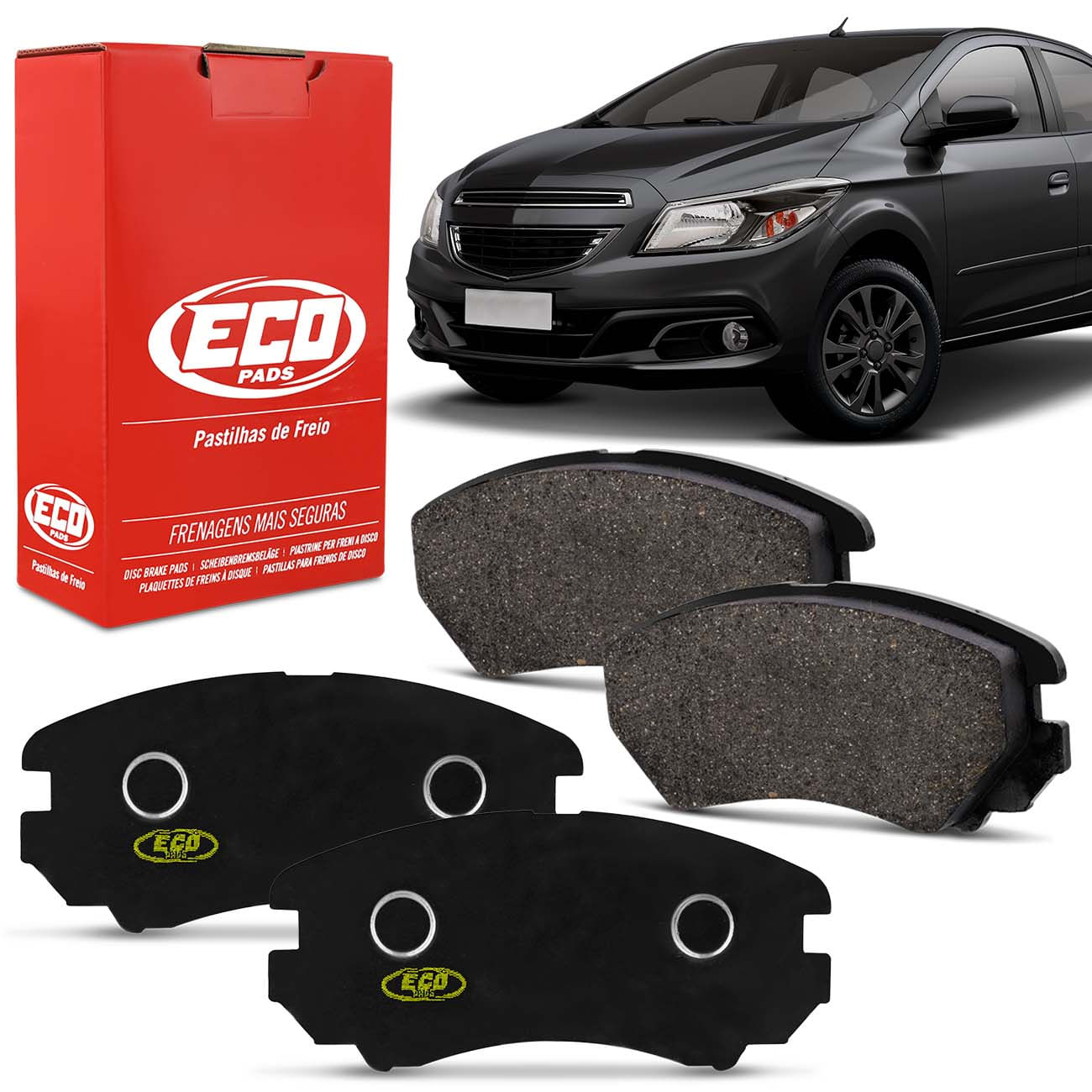 Jogo de Pastilha de Freio Dianteira Chevrolet Prisma 2013 a 2019 Modelo Girling Ecopads