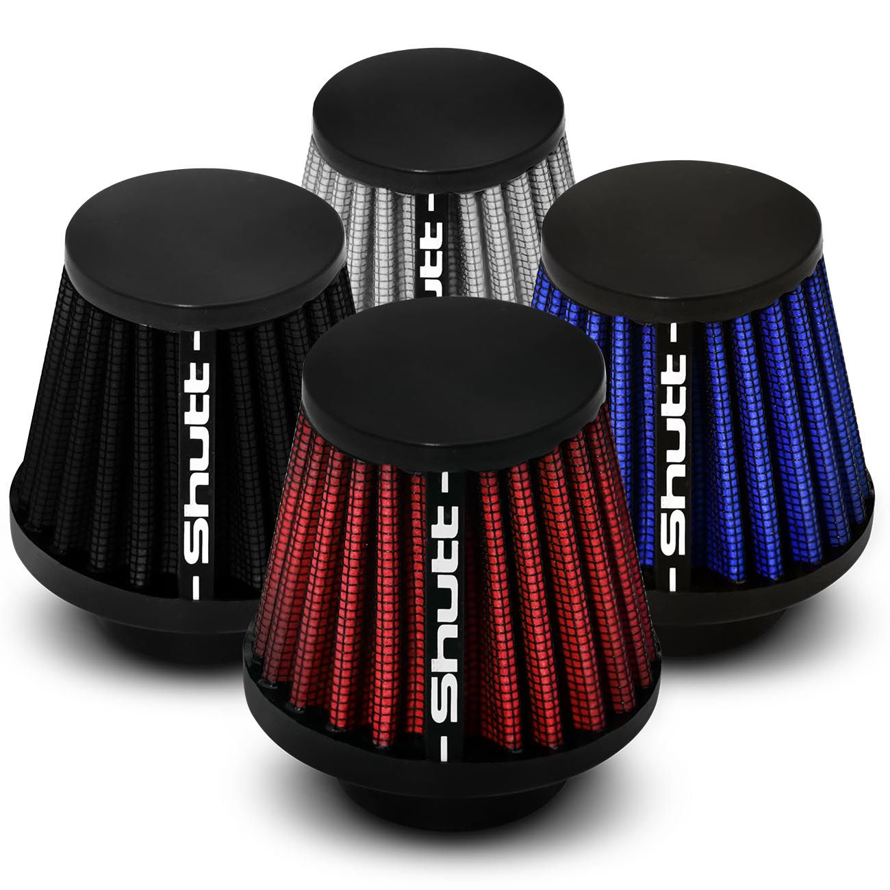 Filtro de Ar Esportivo Moto Mono Fluxo 43mm Cônico Lavável Shutt Base Borracha Maior Potência Tuning