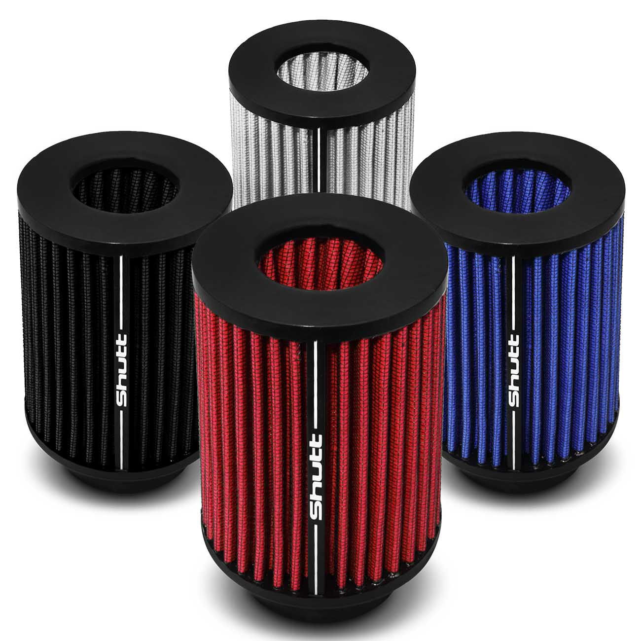 Filtro de Ar Esportivo Duplofluxo Alto 62mm Cônico Lavável Shutt Tampa Base Maior Potência Tuning