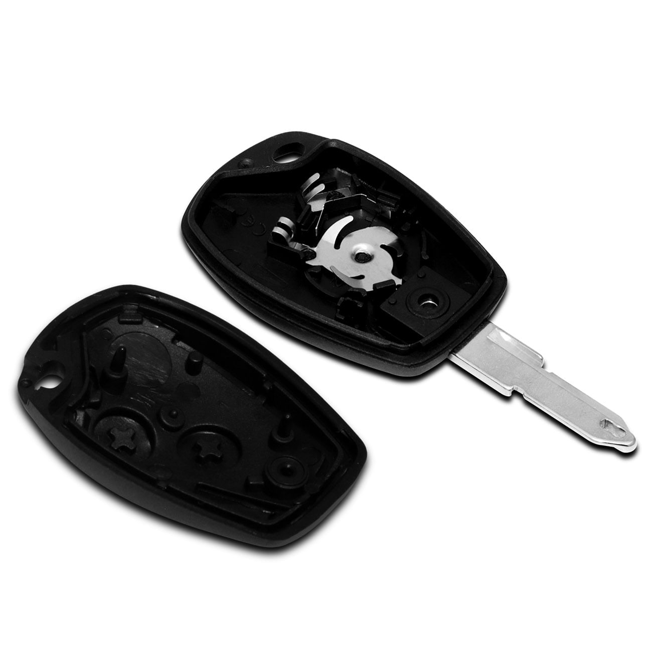 Encontraproduto.com.br - Chave Renault Logan Sandero 2008 2009 2010 2011 2012 2 Botões Com Lâmina Modelo Original Preta