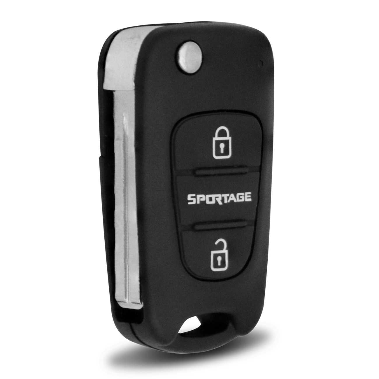 Chave Canivete Kia Sportage 2010 2011 2012 2013 2014 2015 3 Botões Com Lâmina Modelo Original Preta