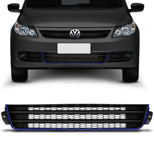 Encontraproduto.com.br - Grade Dianteira Parachoque Gol Voyage G5 2009 2010 2011 2012 Saveiro G5 2010 2011 2012 Friso Azul
