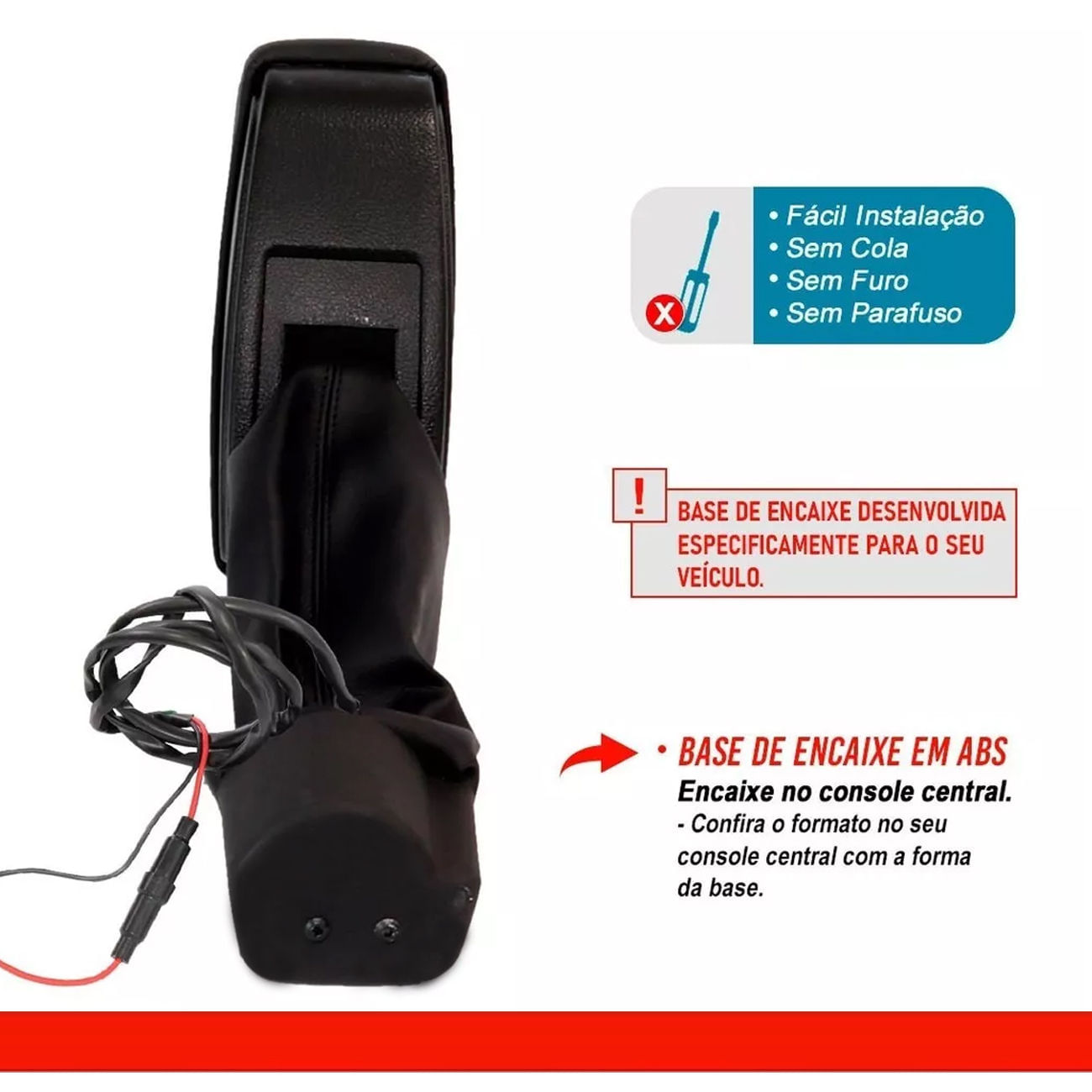 Encontraproduto.com.br - Encosto Descanso de Braço Apoio Spin 2013 a 2020 Com USB Couro Ecológico Encaixe Porta Copos