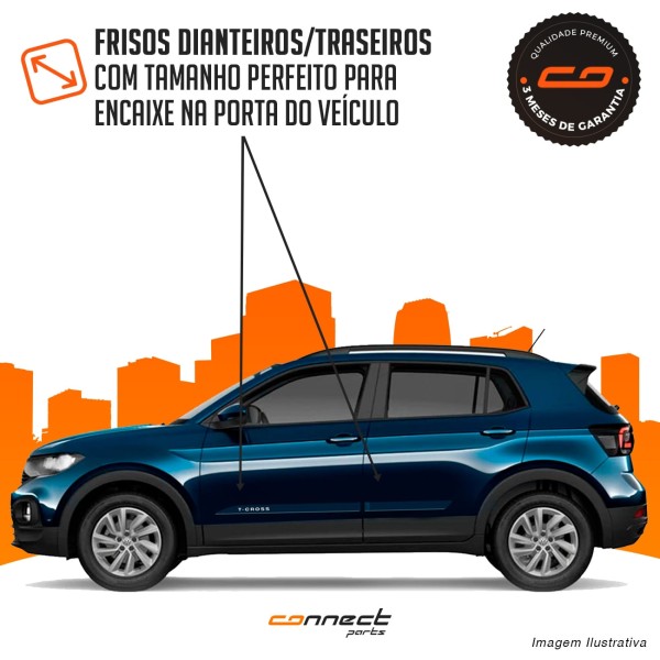 Encontraproduto.com.br - Jogo Friso Lateral T-Cross 2019 2020 2021 2022 2023 2024 2025 Cor Original Facão