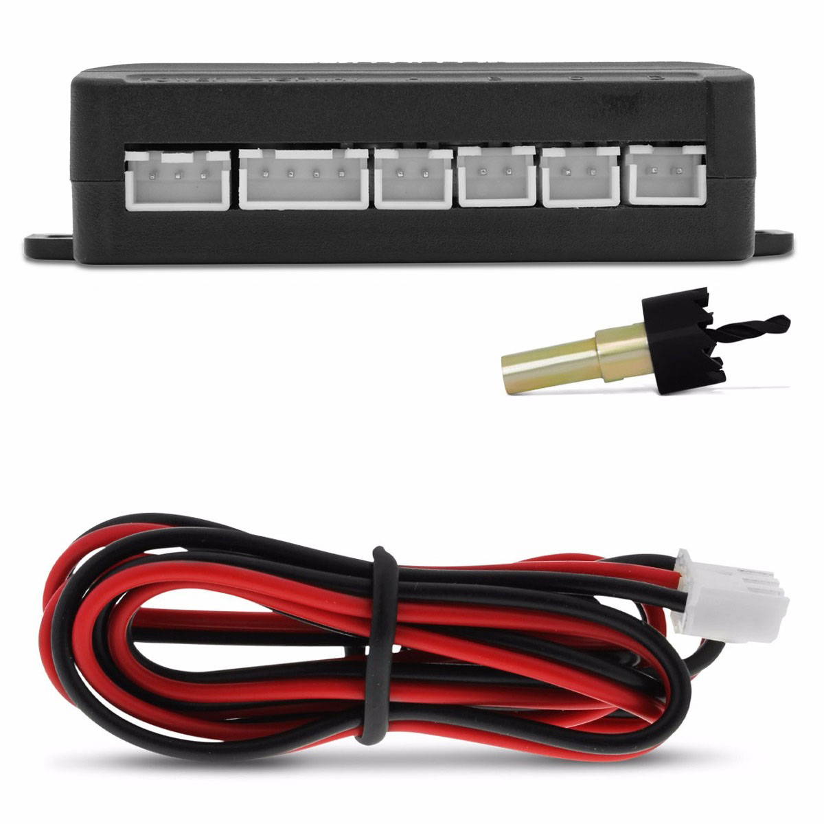Encontraproduto.com.br - Sensor De Estacionamento 4 Pontos Universal Display LED Colorido Branco Preto Vermelho Prata Grafite