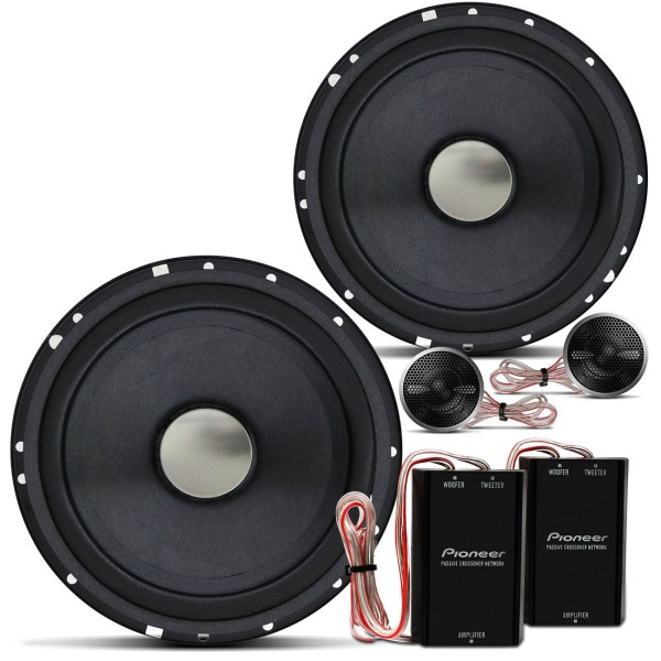 Kit 2 Vias Pioneer TSC1790BR Alto Falantes 6 1/2 Polegadas 100W RMS + Tweeters + Crossovers