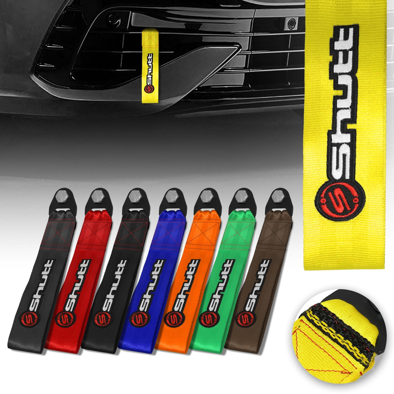 Encontraproduto.com.br - Cinta Fita Reboque Tow Strap Com Viés 3D Personalizado Shutt Capacidade 2 Toneladas Universal