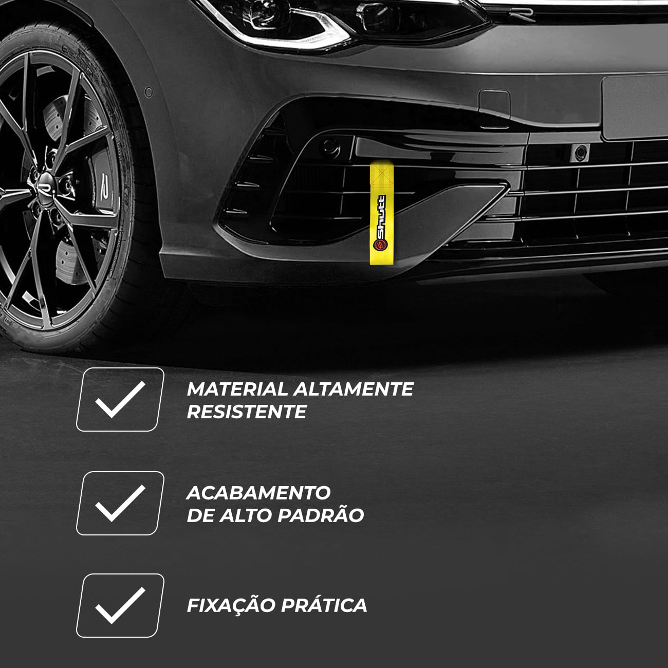 Encontraproduto.com.br - Cinta Fita Reboque Tow Strap Com Viés 3D Personalizado Shutt Capacidade 2 Toneladas Universal