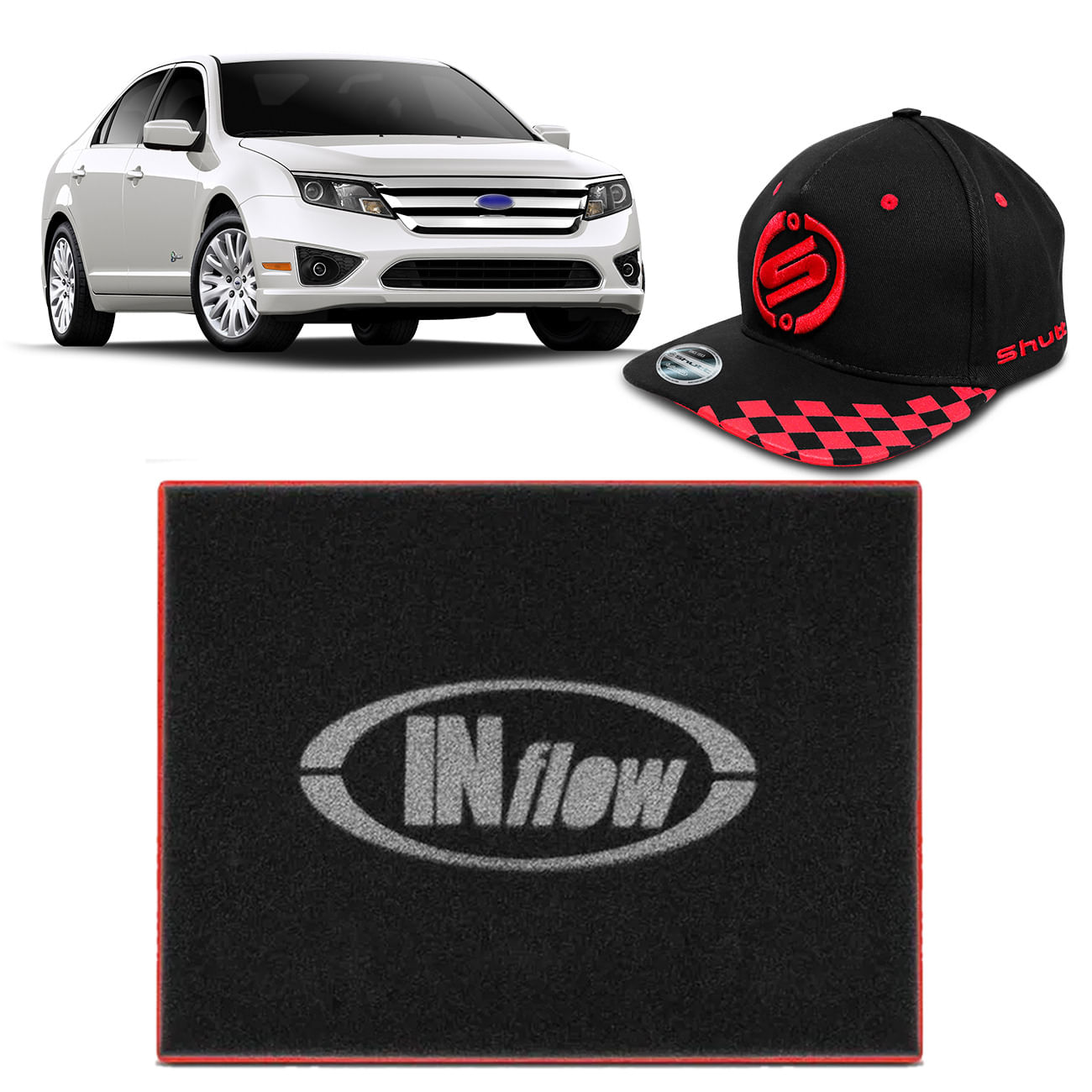 Filtro de Ar Esportivo Inflow Ford Fusion 3.0 2009 2010 2011 2012 Inbox HPF2425 + Brinde