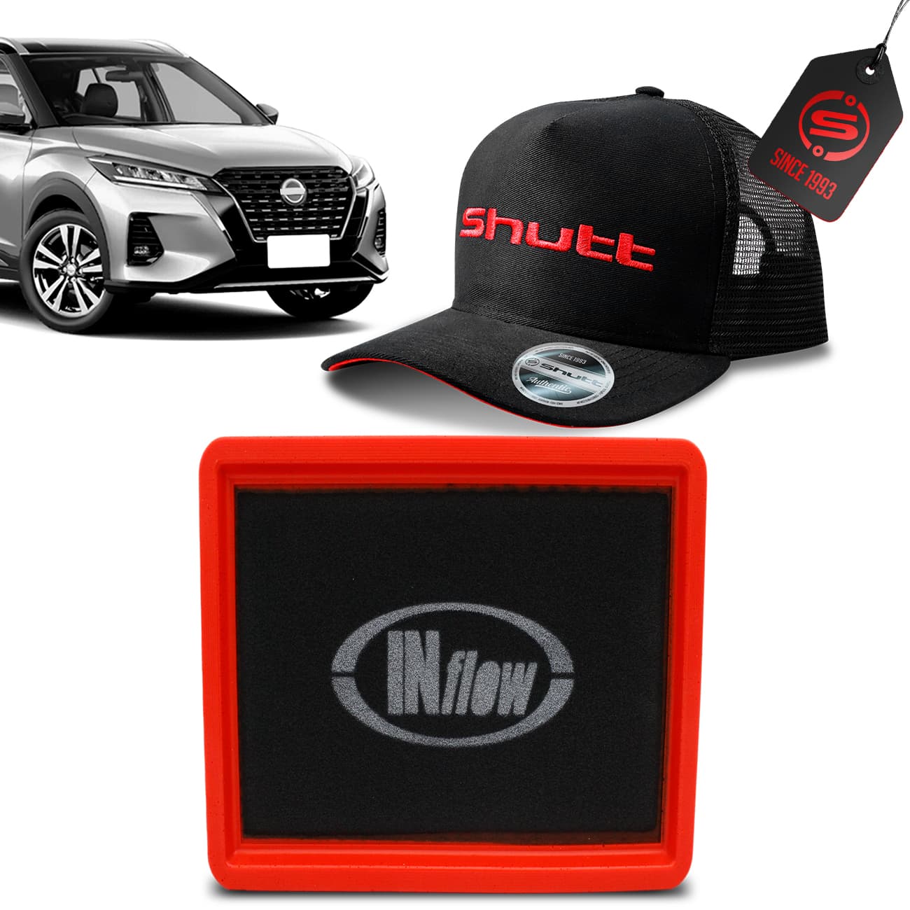 Filtro de Ar Esportivo Inflow Nissan Kicks 1.6 16V 2016 2017 2018 2019 2020 Inbox HPF6880 + Brinde