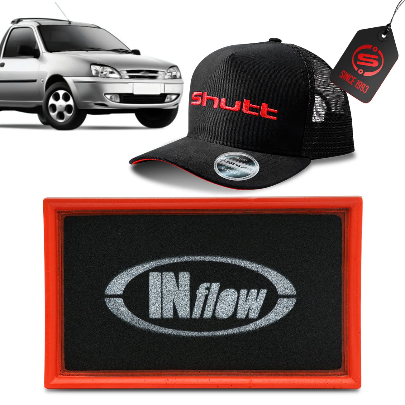 Filtro de Ar Esportivo Inflow Ford Courier 1997 a 2013 Inbox HPF2500 + Brinde