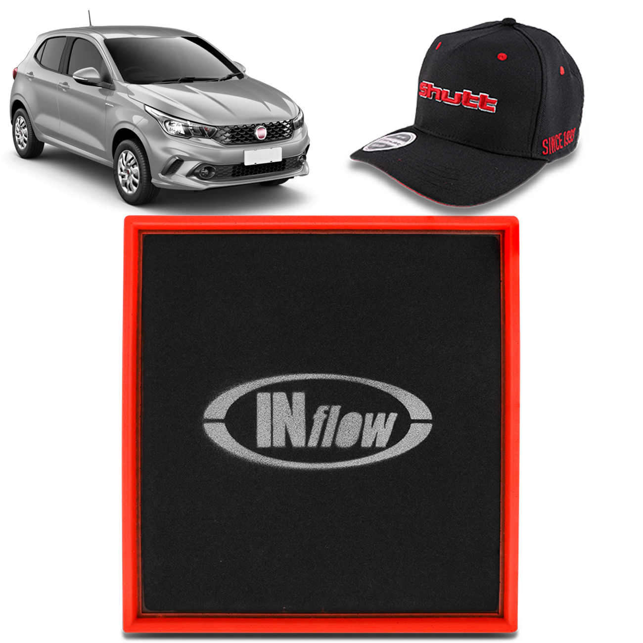 Filtro de Ar Esportivo Inflow Fiat Argo Cronos 1.8 2018 2019 2020 Inbox HPF3700 + Brinde
