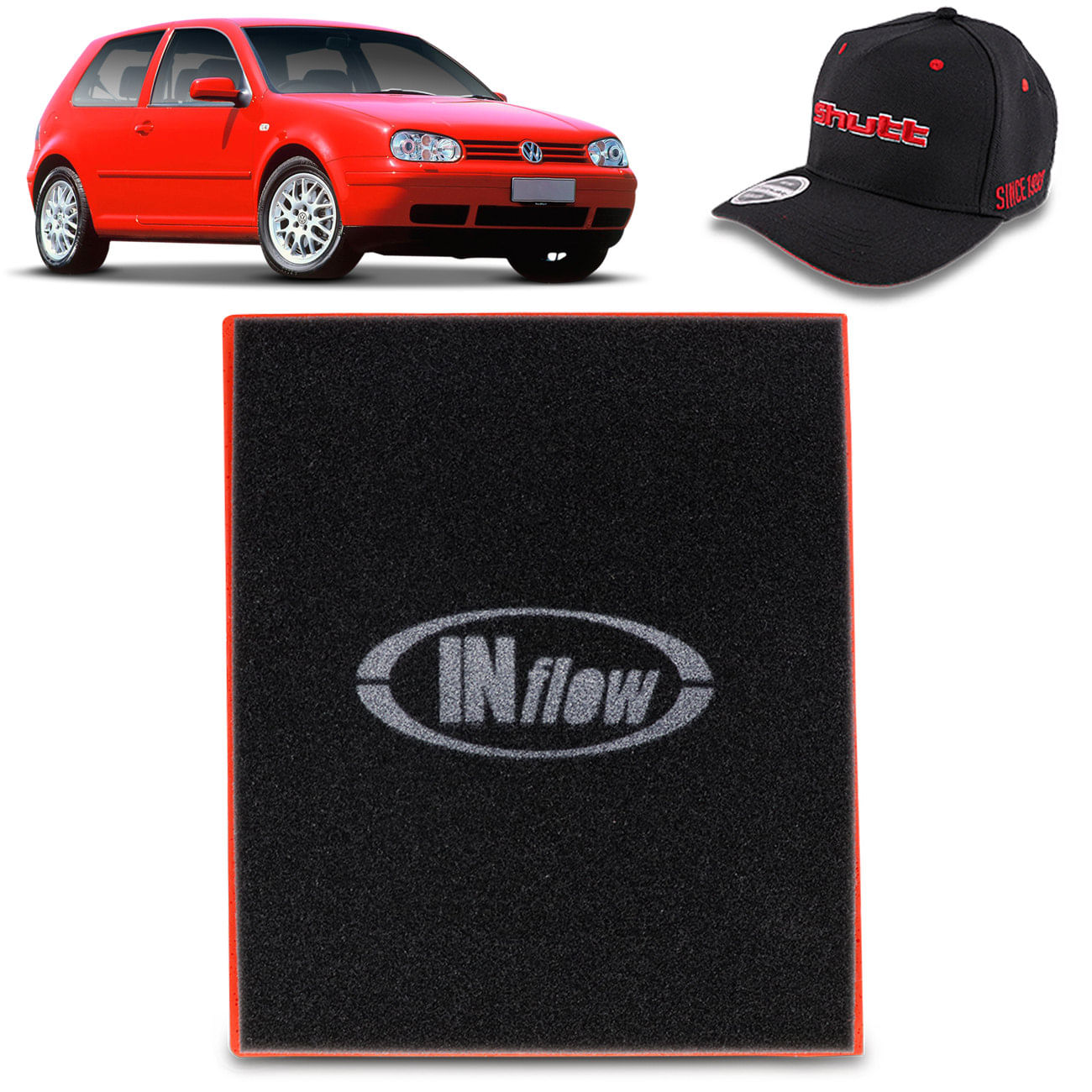 Filtro de Ar Esportivo Inflow Golf 2.8 VR6 96 a 98 1.8 2.0 93 a 98 1.6 98 Inbox HPF4350 + Brinde