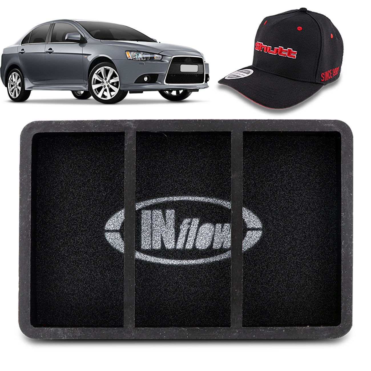Filtro Ar Esportivo Inflow Mitsubishi Outlander 08 a 13 Lancer 11 a 13 ASX 11 a 12 HPF7510 + Brinde